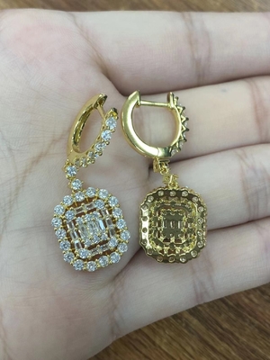 Witte CZ oorbellen 925 Sterling zilver klassieke stijl voor verloving en bruiloft