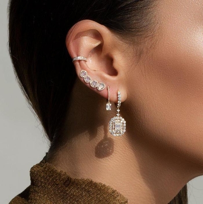 Witte CZ oorbellen 925 Sterling zilver klassieke stijl voor verloving en bruiloft