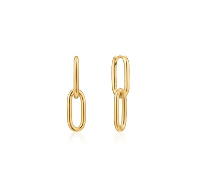Eenvoudige zilveren oorbel 30 mm hoog elegant ontwerp