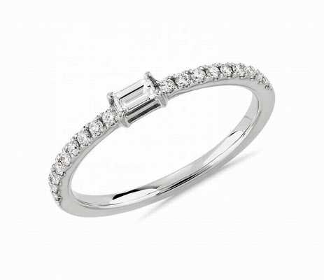 Fijne sieraden 925 Sterling zilveren ring met groene of witte stenen en 18 karat goud