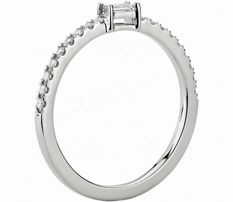 Fijne sieraden 925 Sterling zilveren ring met groene of witte stenen en 18 karat goud