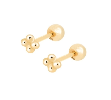 6 mm zilveren kleine bal met kralen Barbell stud oorbellen met schroefachterkant sieraden