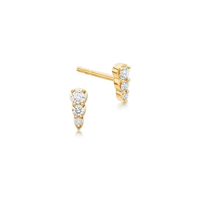 Trendy Mini Three Stone CZ Stud 925 Sterling zilveren oorbellen