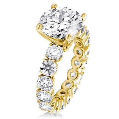 18k goud witte zircon eeuwigheid band 925 sterling zilver verlovingsringen