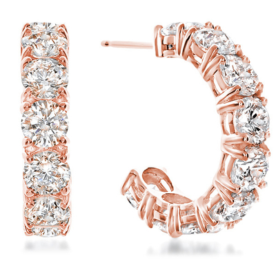 Grote witte diamant CZ Hoop oorbellen voor jubileumfeest in 925 Sterling zilver