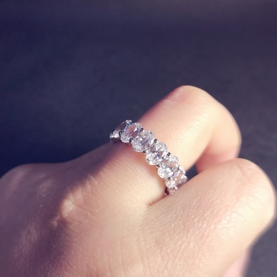 Duidelijke CZ Ovale Eternity Band Ring Juwelen Type Vrouwen Zilveren Eternity Ring