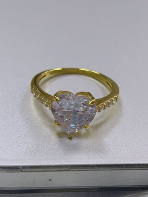 Micro Insert Inlay Technology Hart gesneden CZ Stone 925 Sterling zilver verlovingsringen