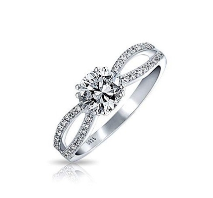 925 Sterling Silver Ring Micron Pave White Gold Plated voor vrouwen Bruiloft