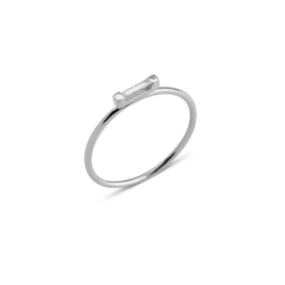 925 Sterling zilver Eco-vriendelijke mini baguette ringen voor vrouwen Echte goudplate sieraden