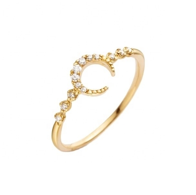Mensen fijne Sterling zilver 925 Custom Moon Ring met 14k 18k 24k goud uit Brazilië 2022