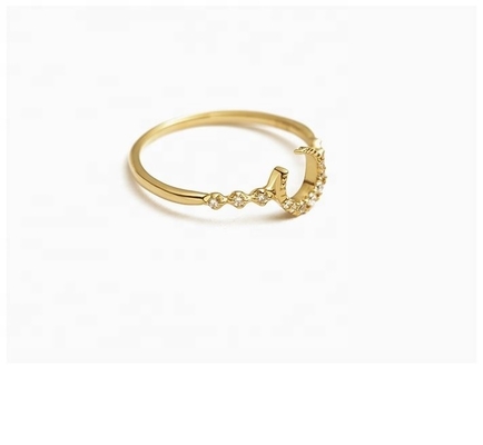 Mensen fijne Sterling zilver 925 Custom Moon Ring met 14k 18k 24k goud uit Brazilië 2022