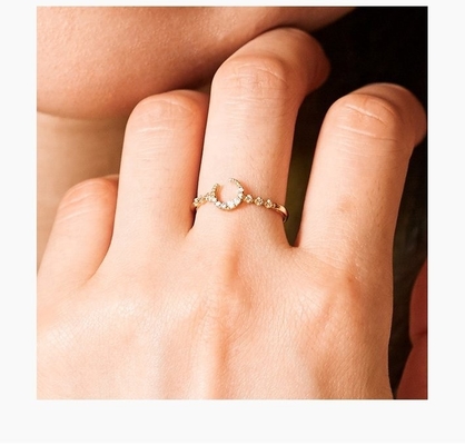 Mensen fijne Sterling zilver 925 Custom Moon Ring met 14k 18k 24k goud uit Brazilië 2022