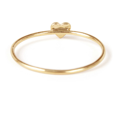 Delicate Plain Design Heart Ring Echte 925 Sterling Zilver 18K Goud Plating Tarnish Free