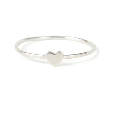 Delicate Plain Design Heart Ring Echte 925 Sterling Zilver 18K Goud Plating Tarnish Free