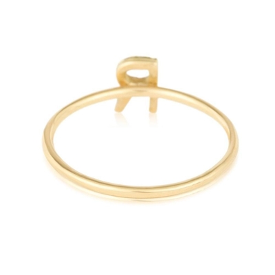 Zilveren sieraden gepersonaliseerde 18K vergulde stapelingen initiële CZ dunne ringen voor vrouwen
