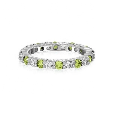 925 Zilveren Eternity Band Ring met Rose Gold Plating en Birthstone CZ Stones Optie
