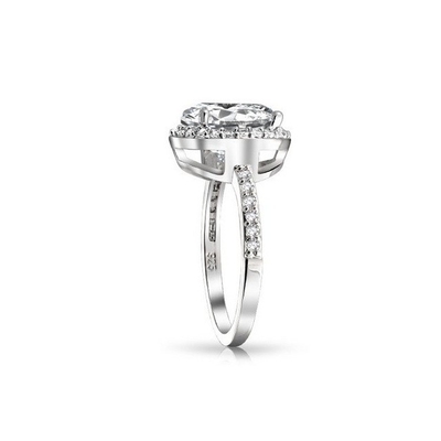 925 Sterling zilver 10mm Wit CZ Solitaire Verlovingsring met hoofdsteen maat 10mm