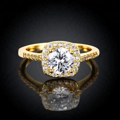 Diamant 18K vergulde ringen maat 5 - maat 10 Vrouwen verlovingsring