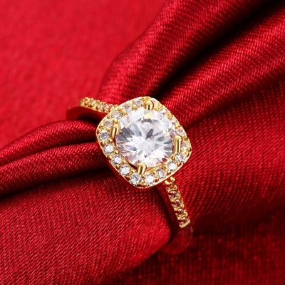 Diamant 18K vergulde ringen maat 5 - maat 10 Vrouwen verlovingsring