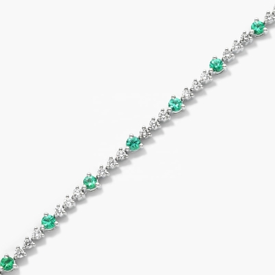 3 mm Witte Zircon Rubyn Tennis Armband Ronde Snijd Sterling Zilveren Tennis Armband