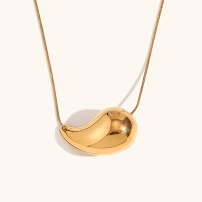 Gepersonaliseerde 18K Gold Teardrop Necklace 45+5cm Messing Teardrop Necklace