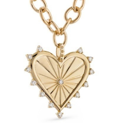18K goud wit CZ Spiked Love Heart Charm ketting 925 Sterling zilveren hangers