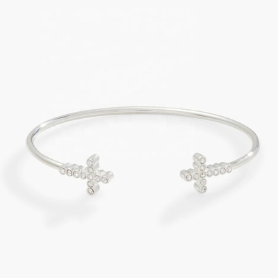 925 14K Goud Kruis Armband Armband Met Pave Crystal Zircon Voor Vrouwen