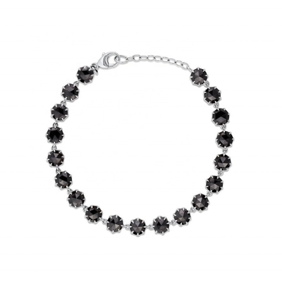 Thorn CZ Diamant Tennis Armband Rhodium Plated Zwarte Edelsteen Armband