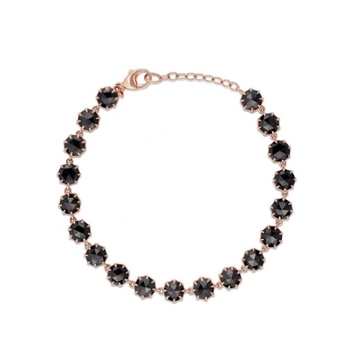 Thorn CZ Diamant Tennis Armband Rhodium Plated Zwarte Edelsteen Armband