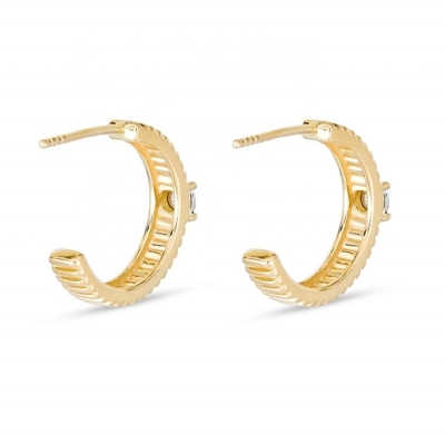 Dames Cubic Zirconia Diamant Hoop Ohrringe Messing Ronde Briljante Snijding