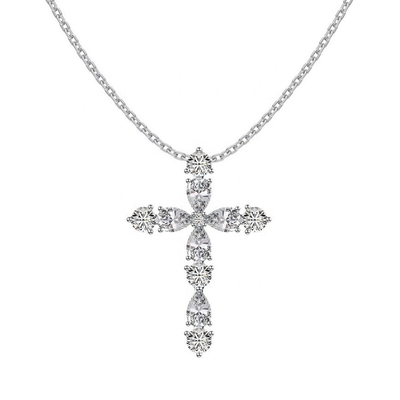 Aanpassen 925 Sterling zilveren kruis ketting 18k zilveren kruis en ketting dames