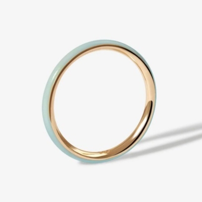 Roze 18K-goudgeplatte ringen met glazuur, solide 925 sterling zilveren stapelringen