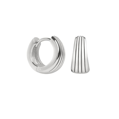 ECO 925 Sterling zilver Huggie oorbellen witgoud geplatteerd voor jubileum