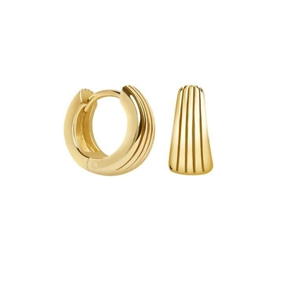 ECO 925 Sterling zilver Huggie oorbellen witgoud geplatteerd voor jubileum
