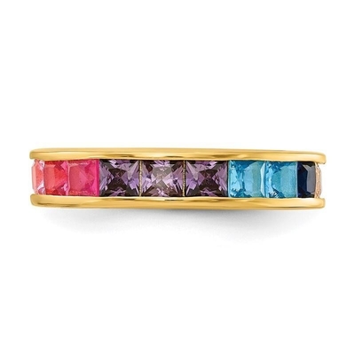 Kleurrijke Cubic Zircon Eternity trouwring band voor vrouwen 925 zilver Eco-vriendelijk