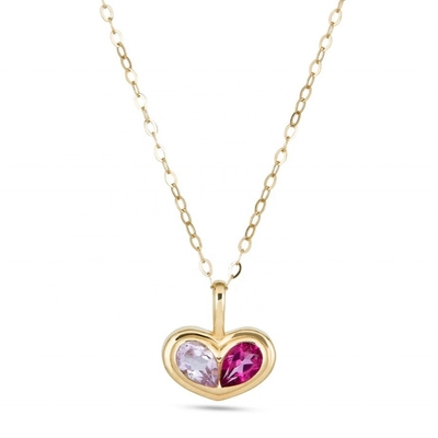 Valentijnsdag cadeau kleurrijke hartvormige edelsteen hanger halskettingen voor verloving