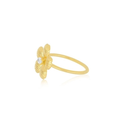 Forever Flower 18K goud geplatte ovaal CZ dames ring in 925 Sterling zilveren sieraden