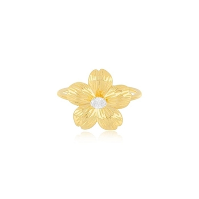 Forever Flower 18K goud geplatte ovaal CZ dames ring in 925 Sterling zilveren sieraden