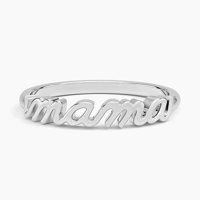 Klassieke 925 Sterling zilver 14K goud hoog gepolijste MAMA vrouwen ringen In minimalistisch ontwerp