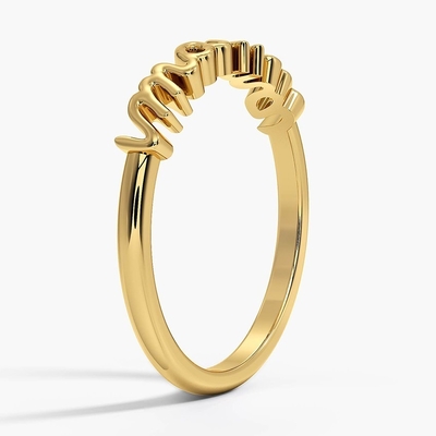Klassieke 925 Sterling zilver 14K goud hoog gepolijste MAMA vrouwen ringen In minimalistisch ontwerp