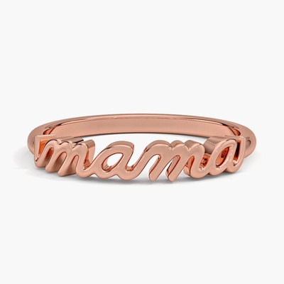 Klassieke 925 Sterling zilver 14K goud hoog gepolijste MAMA vrouwen ringen In minimalistisch ontwerp