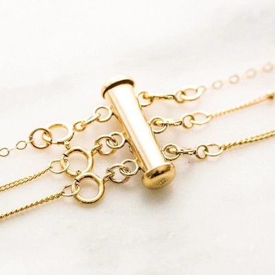 925 Sterling zilveren sieraden Nieuwste 18K goud geplatte gelaagde ketting amuletten