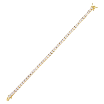 Hot Item 925 Sterling Zilver Plating Goud 3mm Cubic Zirconia Tennis Armband Voor Vrouwen