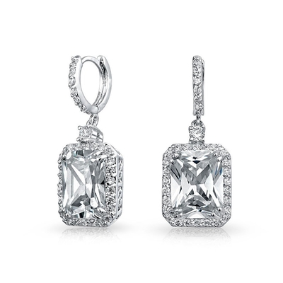 925 Sterling zilver Materiaal Type Top Verkopen Witgoud Gelaagd Dangle Bruids oorbellen