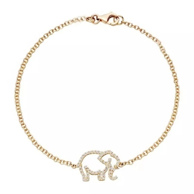 925 Sterling zilveren olifant armband met micro-insert technologie en witte diamant CZ