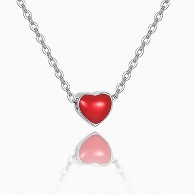 Rhodium geplatte kleine roze hart Valentijnsdag Vrouwen 925 Sterling zilveren hangers