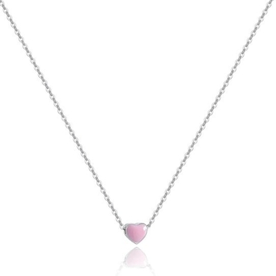 Rhodium geplatte kleine roze hart Valentijnsdag Vrouwen 925 Sterling zilveren hangers