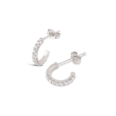 Handgemaakte 18K goud geplatte Mini Cubic Zircon kleine open hoop oorbellen met prinses snit