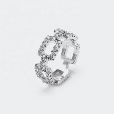 Gepersonaliseerde kettingringen Duidelijk CZ Echt Sterling Zilver 925 Juwelen voor vrouwen en mannen
