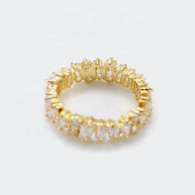 Zilveren juwelen voor vrouwen Wit diamant Zircon eeuwigheid ringen met inlegtechnologie
